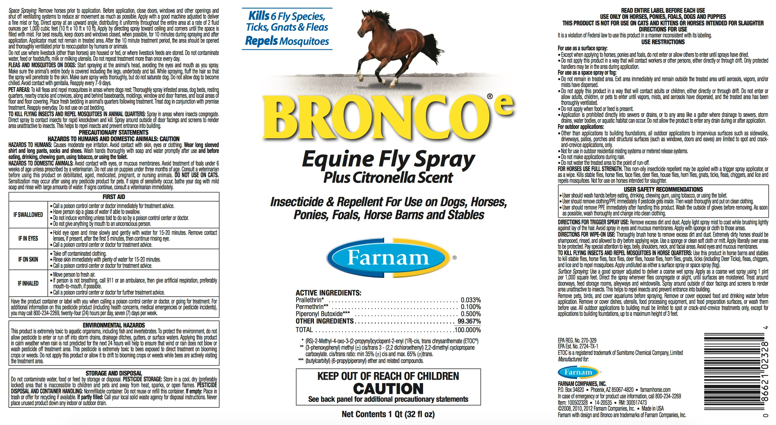 Bronco Equine Fly Spray Plus Citronella Scent - Image 4