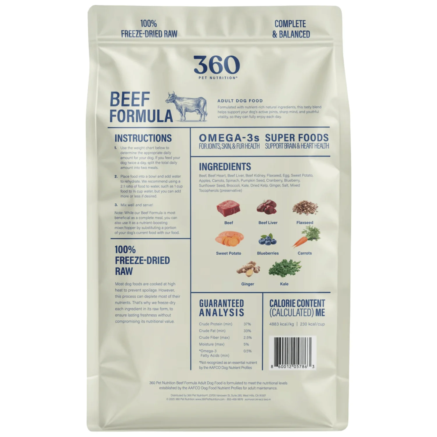 360 Pet Nutrition Beef Complete Meal – 48 oz - Image 2