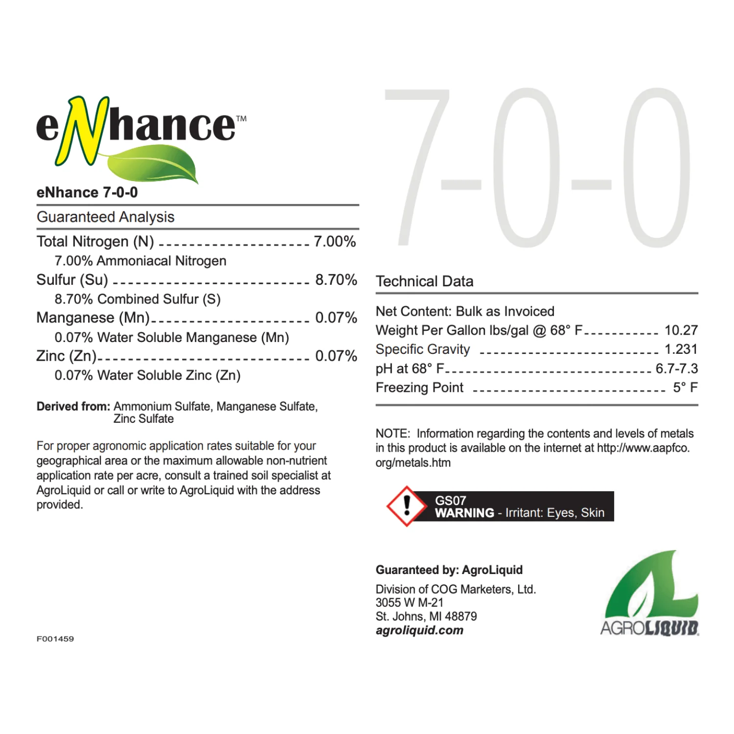 AgroLiquid® eNhance 7-0-0 Sulfur Fertilizer - BULK - Image 3