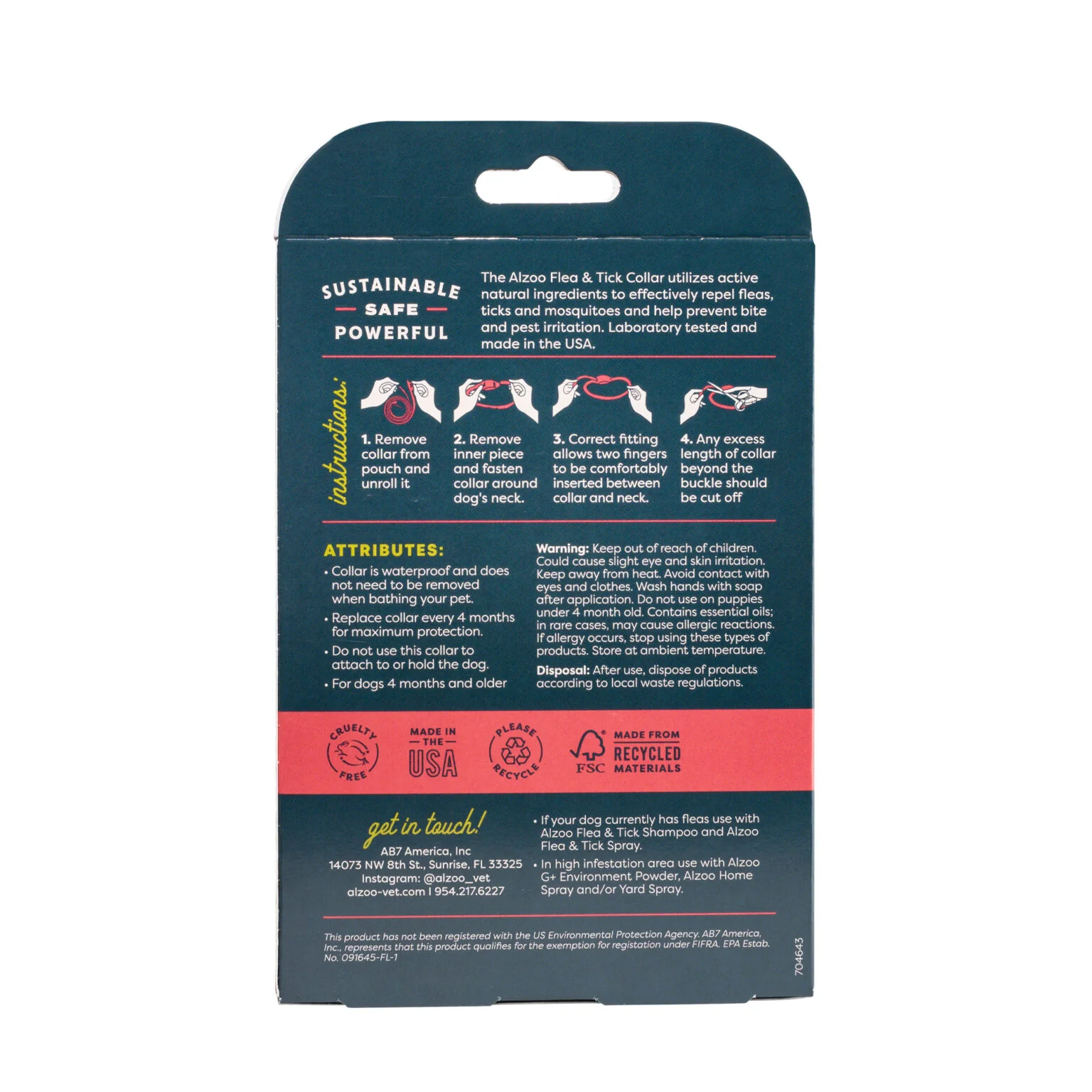 ALZOO™ Natural Flea & Tick Dog Collar – Plant-Based Protection, Large (Up to 4 Months) - Image 2