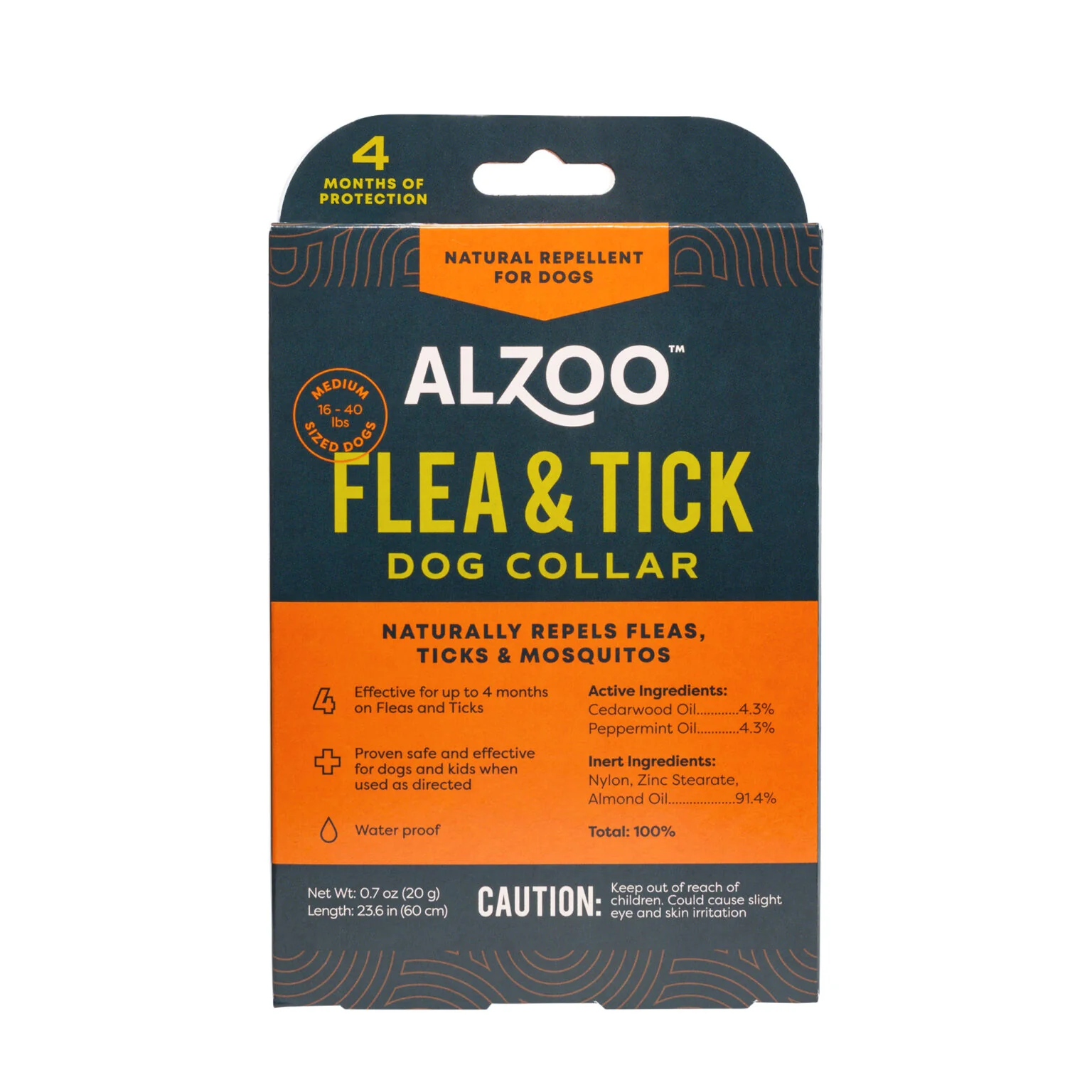 ALZOO™ Natural Repellent Diffusing Dog Collar for Medium Dogs