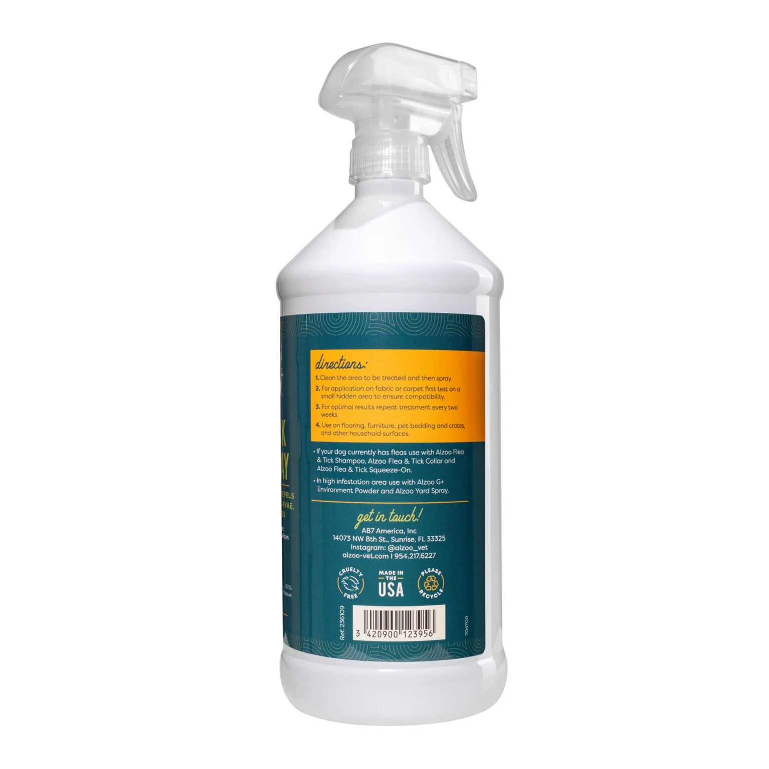 ALZOO™ Plant-Based Flea & Tick Home Spray – 32 fl oz. - Image 2