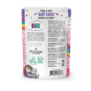 B.F.F. OMG Gravy Tuna & Beef Baby Cakes Wet Cat Food Pouch - Image 2