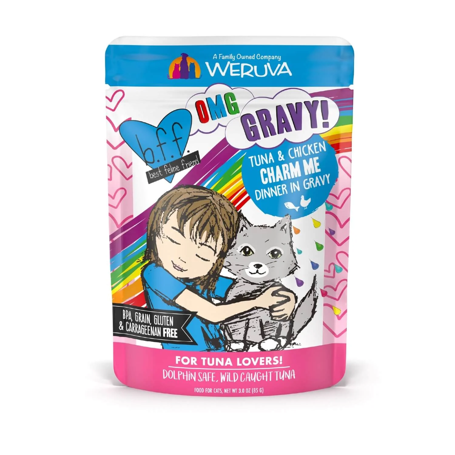 B.F.F. OMG Gravy Tuna & Chicken Charm Me Wet Cat Food Pouch