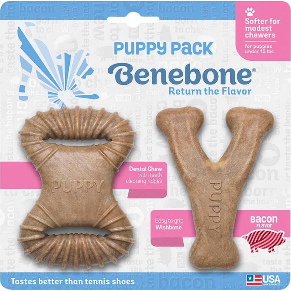 Benebone Puppy 2-Pack Bacon Flavor Dog Chew
