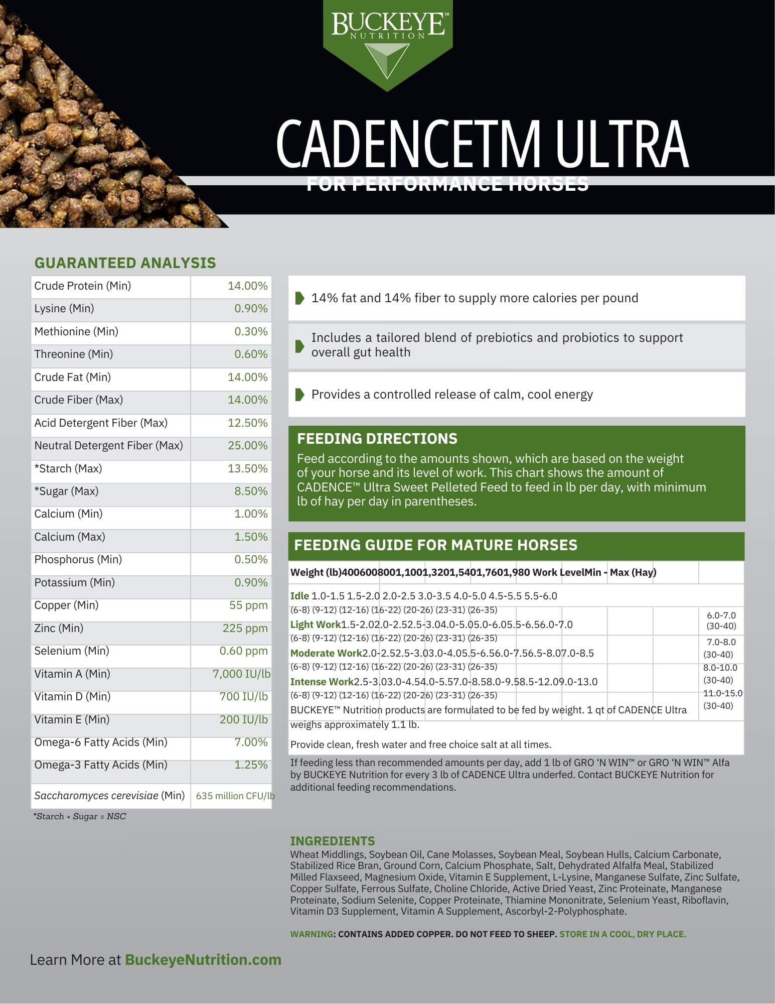 BUCKEYE™ Nutrition CADENCE™ Ultra Horse Feed - Image 5