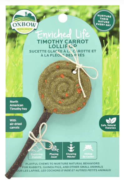 Oxbow Carrot Hay Lollipop Small Pet Treat