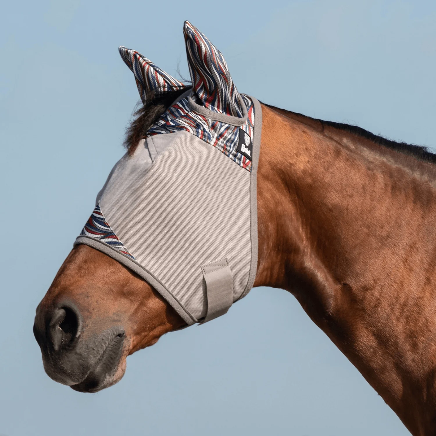 Cashel® Crusader Patterned Fly Mask with Ears – Yearling (American Wave)