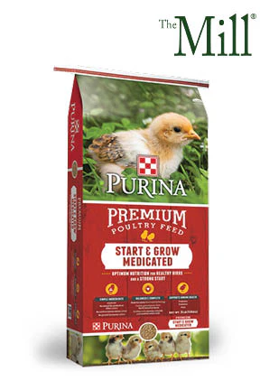 Purina Start & Grow Medicated Crumble Chicken Feed, 50 lb