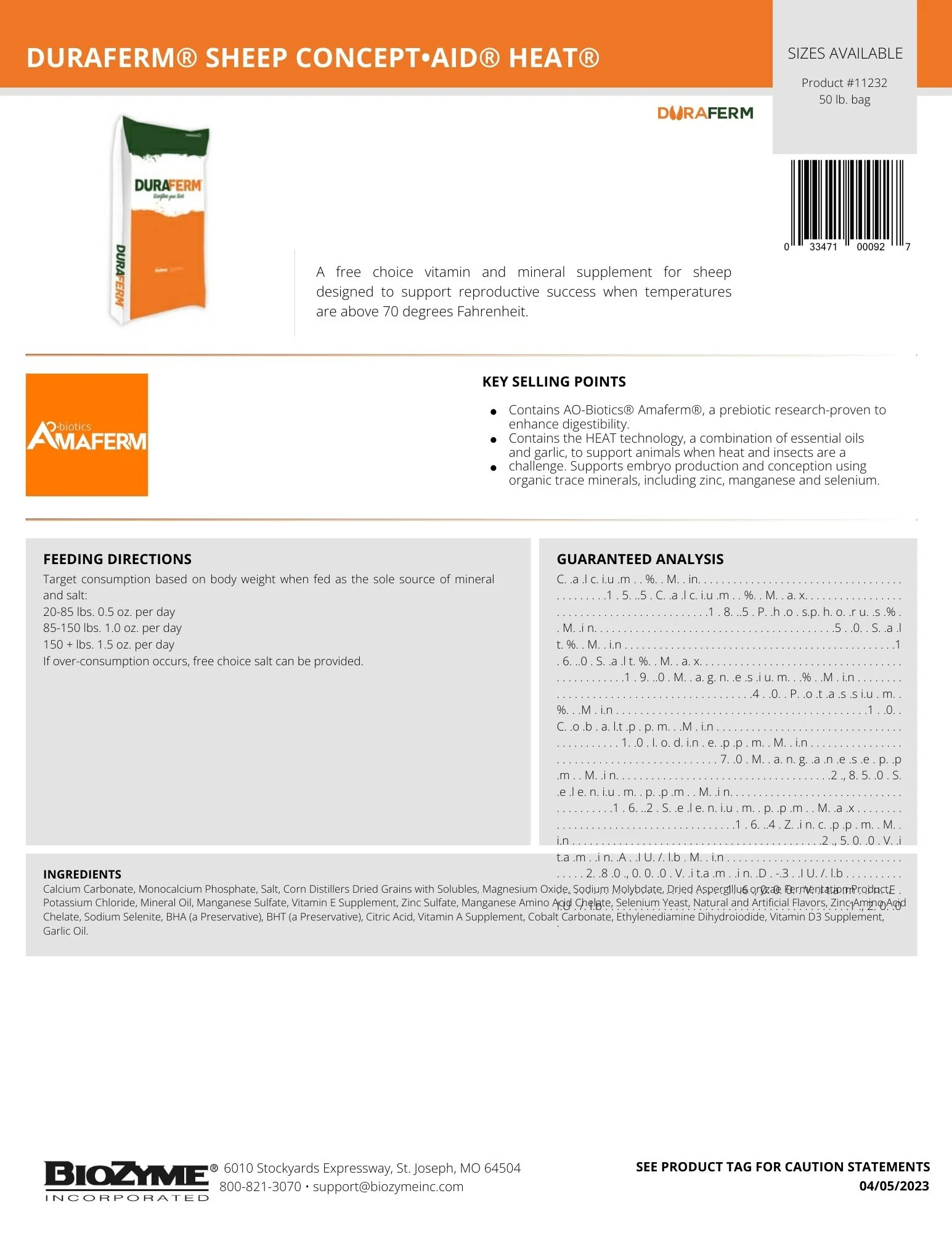 DuraFerm Sheep Concept Aid Mineral HEAT, 50 lb - Image 2