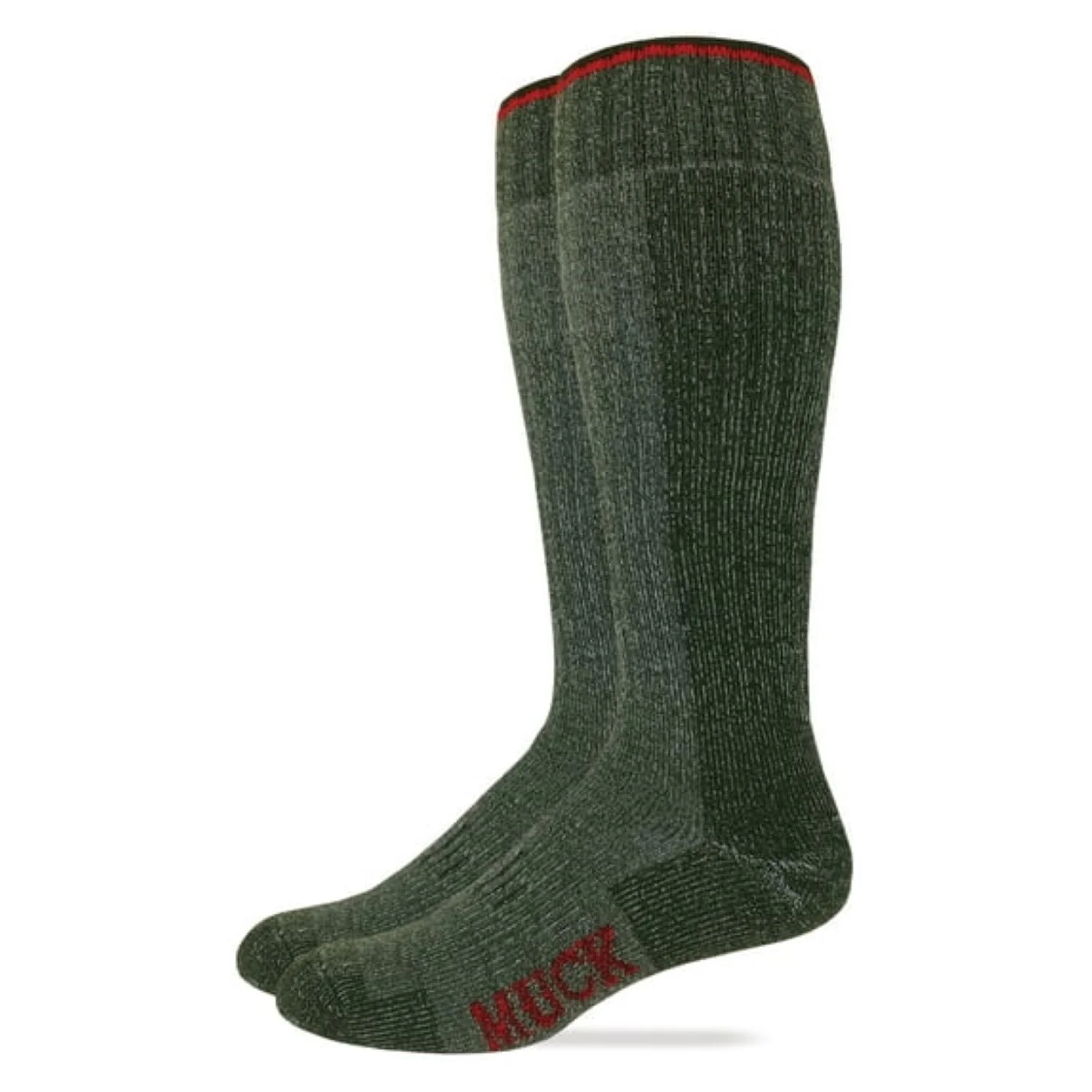 Dark Green Two-Pack Tall Muck Socks (Large)