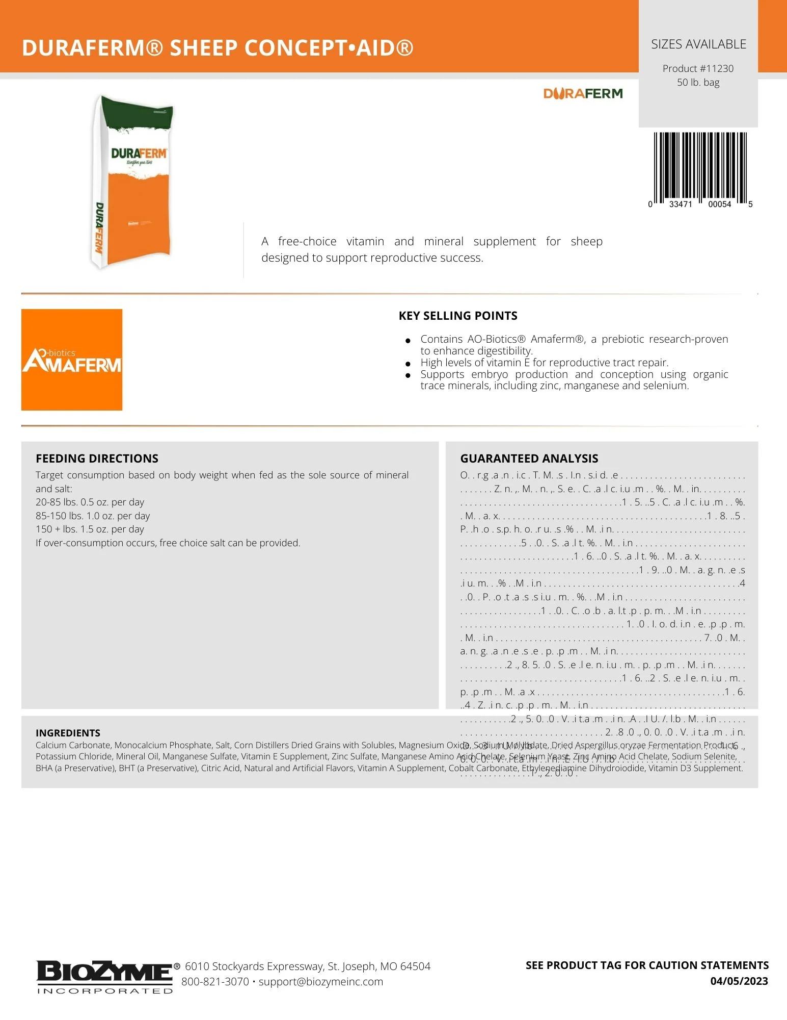 DuraFerm Sheep Concept Aid Mineral, 50 lb - Image 2