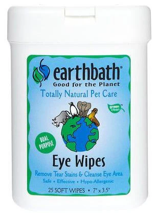Earthbath® Eye Wipes for Dogs & Cats – 25 Count