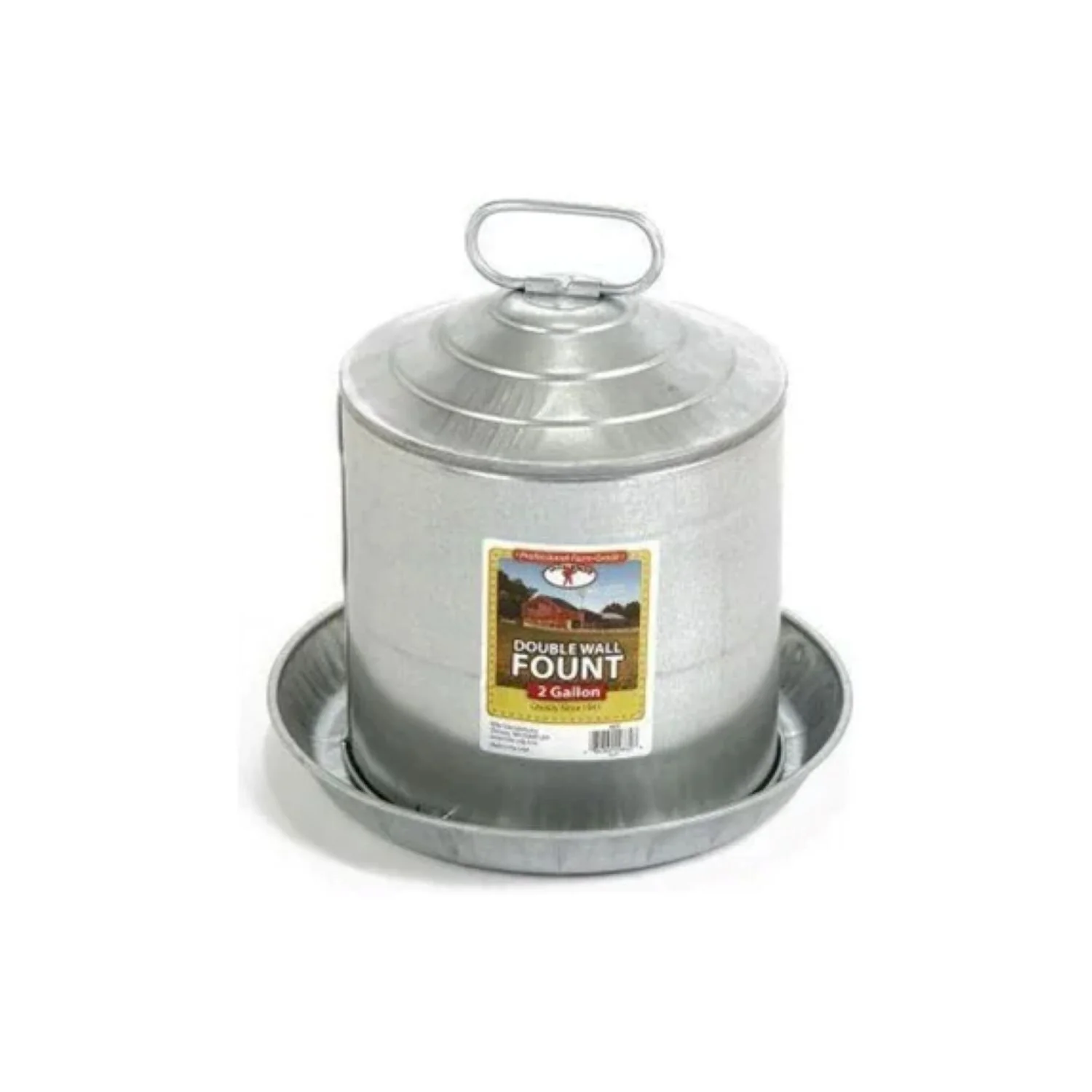 Galvanized Double-Wall Chicken Waterer 2-Gallons