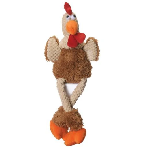 GoDog Small Skinny Rooster Dog Toy