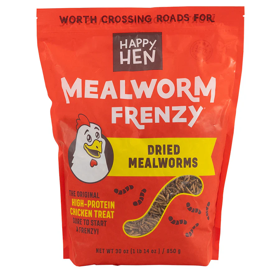 Happy Hen Mealworm Frenzy Dried Mealworms, 30 oz.