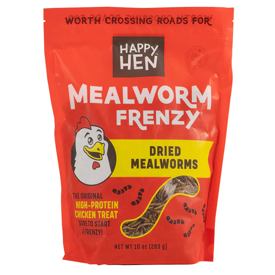 Happy Hen Mealworm Frenzy Dried Mealworms, 10 oz.