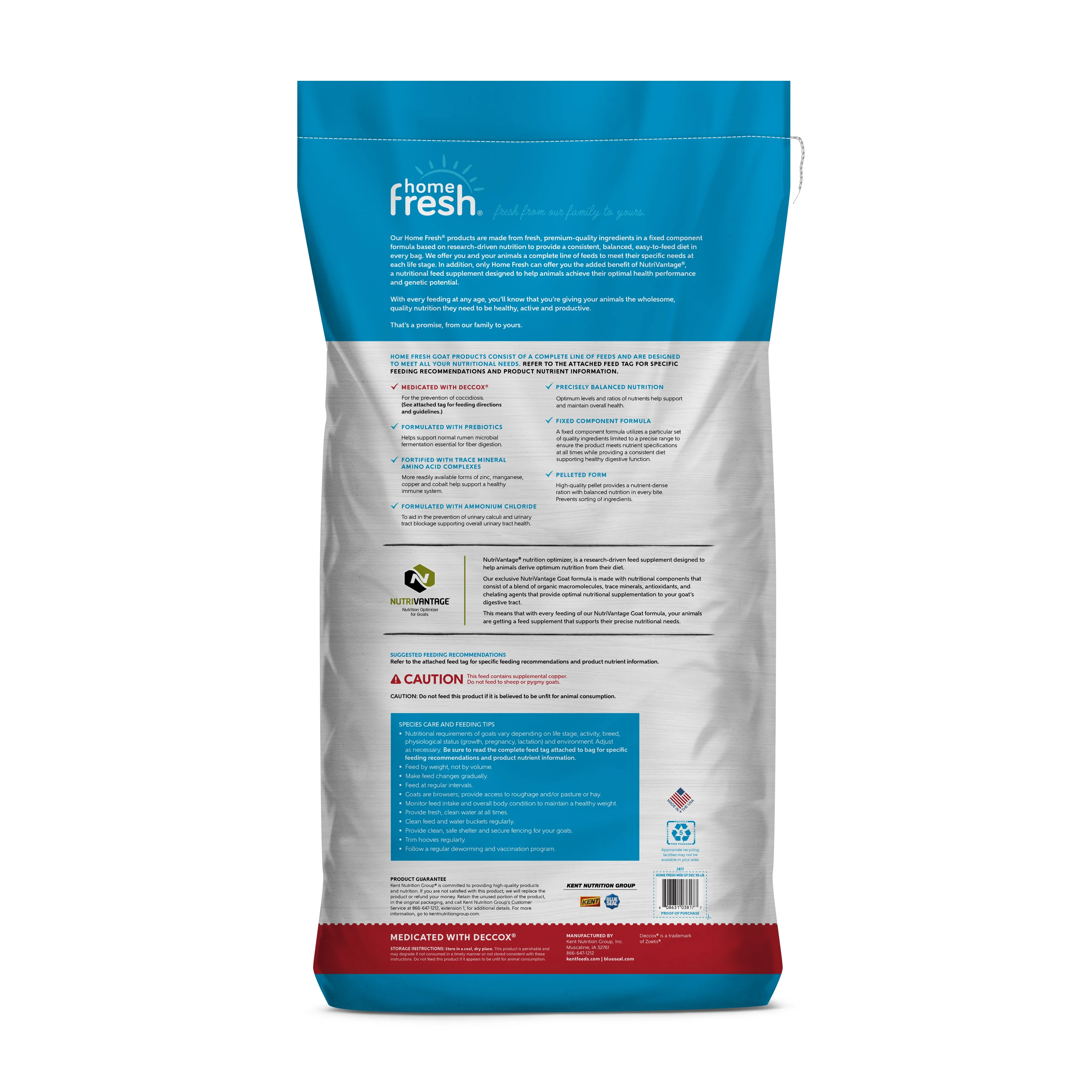 Kent Feeds Home Fresh Goat Grow & Finish 18DQ Medicated Pellet - 50 lb. Bag - Image 2