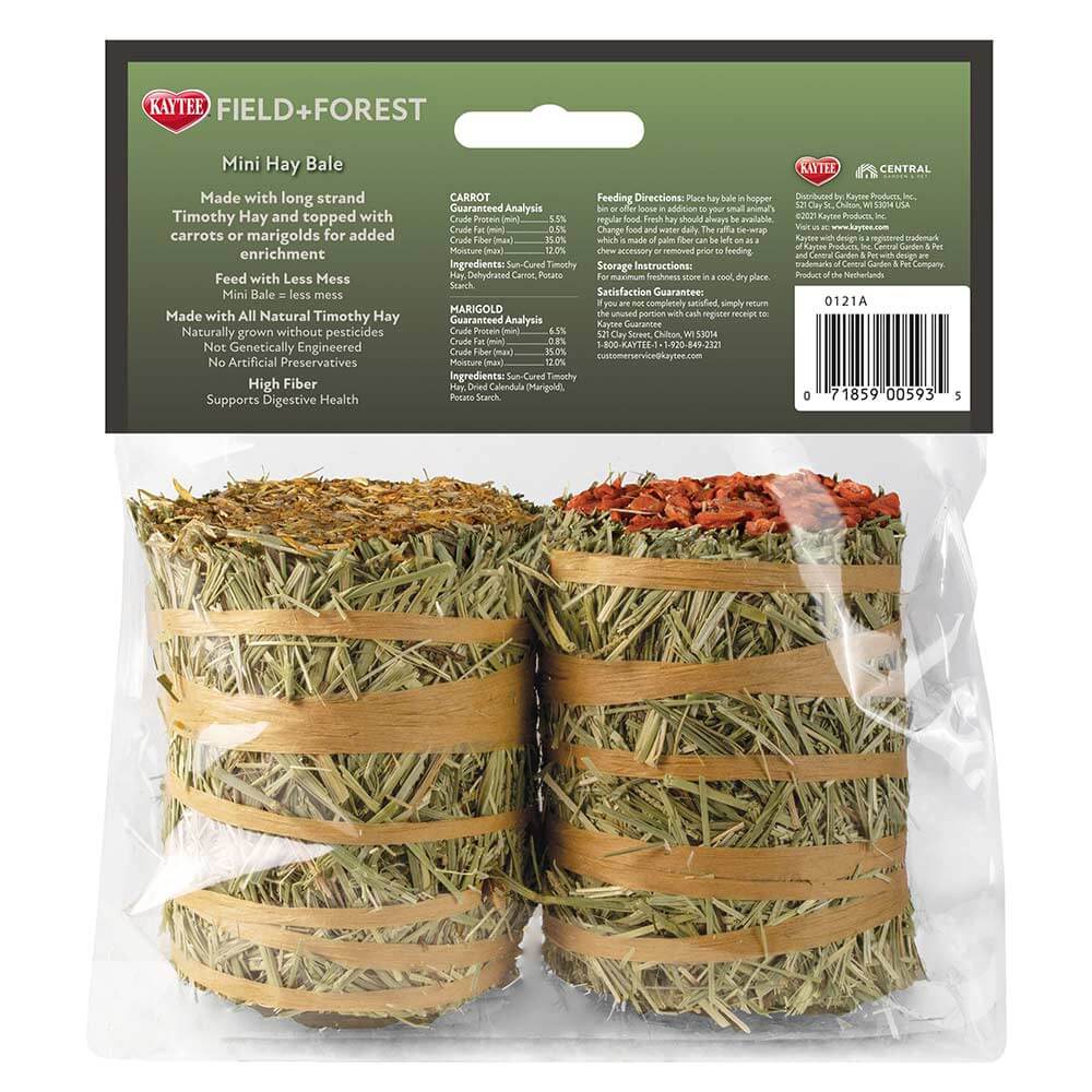 Kaytee Field + Forest Carrot & Marigold Mini Hay Bales Small Pet Treat - Image 2