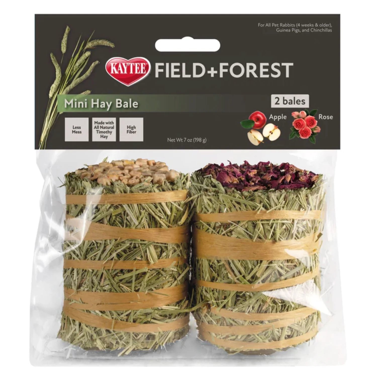 Kaytee Field + Forest Mini Hay Bale Apple & Rose Small Pet Treat