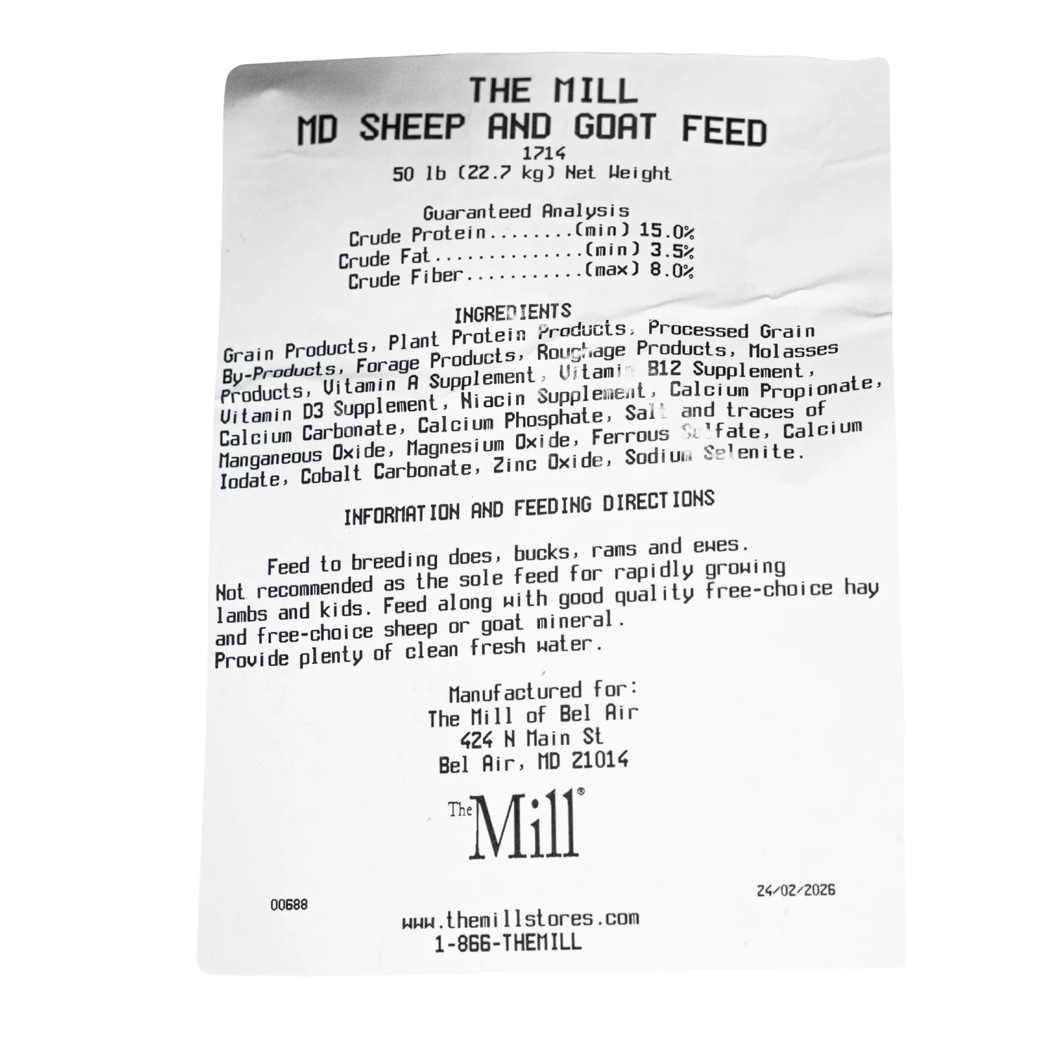 The Mill Mason Dixon Sheep & Goat Feed, 50 lb - Image 3