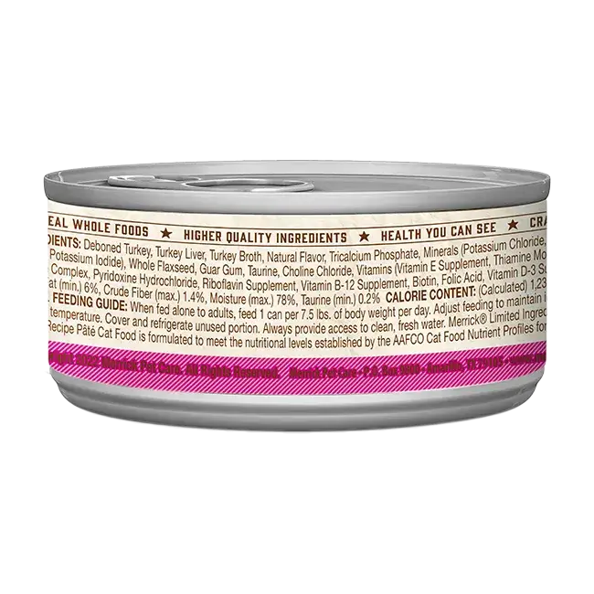 Merrick Limited Ingredient Turkey Canned Cat Food - Image 2