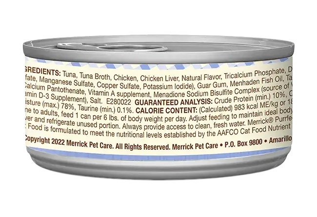 Merrick Purrfect Bistro Grain Free Tuna Pate Canned Cat Food - Image 2