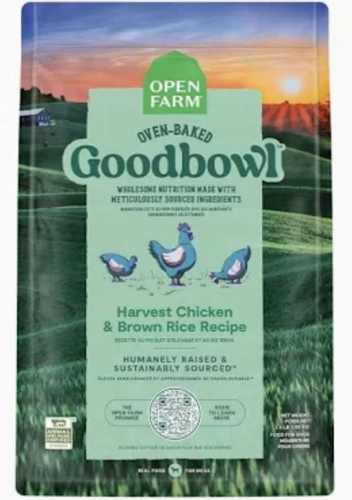 Open Farm Oven-Baked Goodbowl Harvest Chicken & Brown Rice Dog Food 22lb.