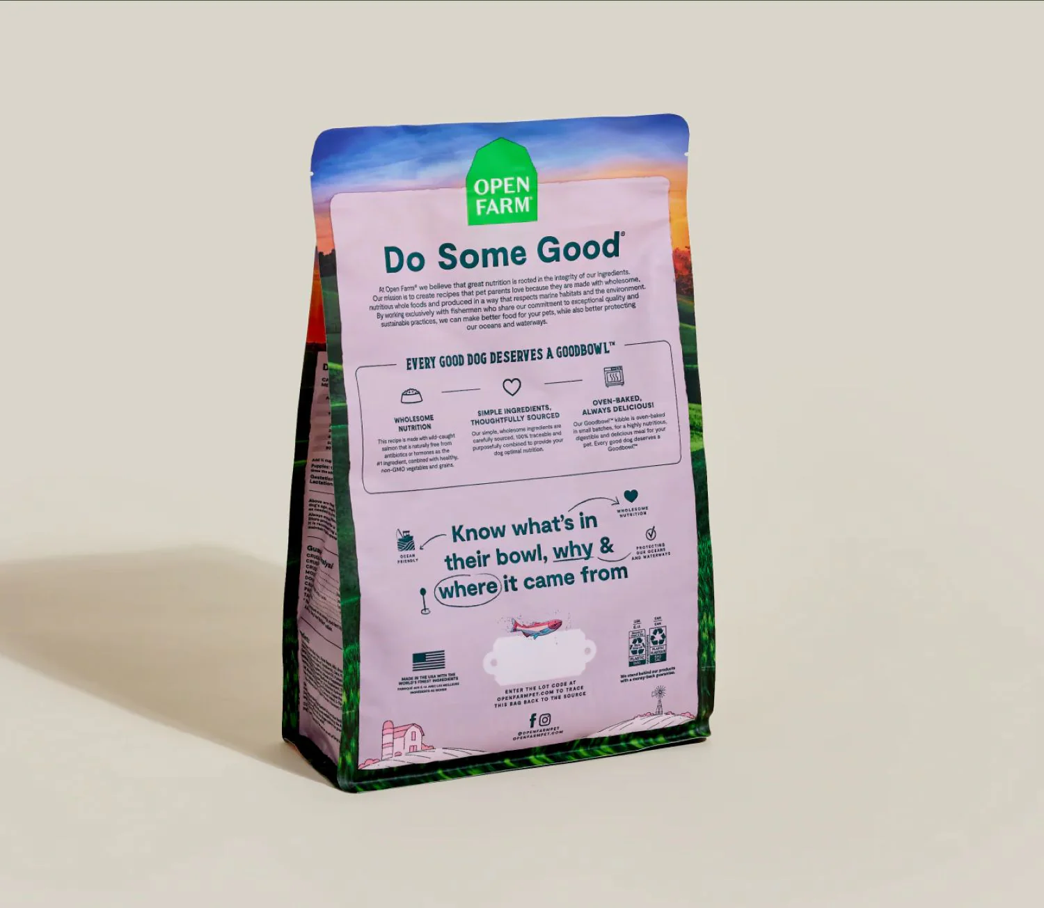 Open Farm Oven-Baked Goodbowl Wild-Caught Salmon & Brown Rice Dog Food 22lb. - Image 3