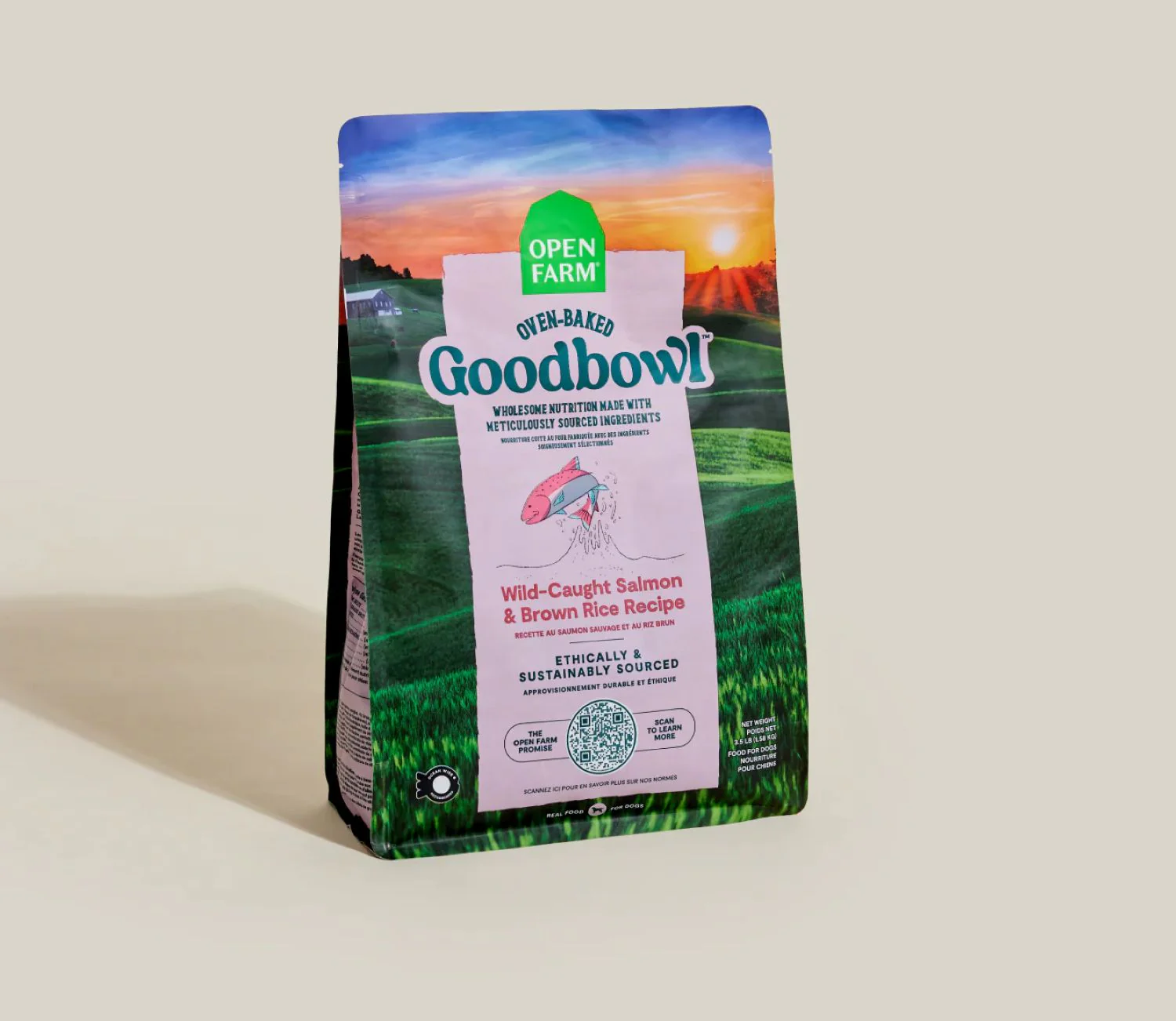 Open Farm Oven-Baked Goodbowl Wild-Caught Salmon & Brown Rice Dog Food 3.5lb.