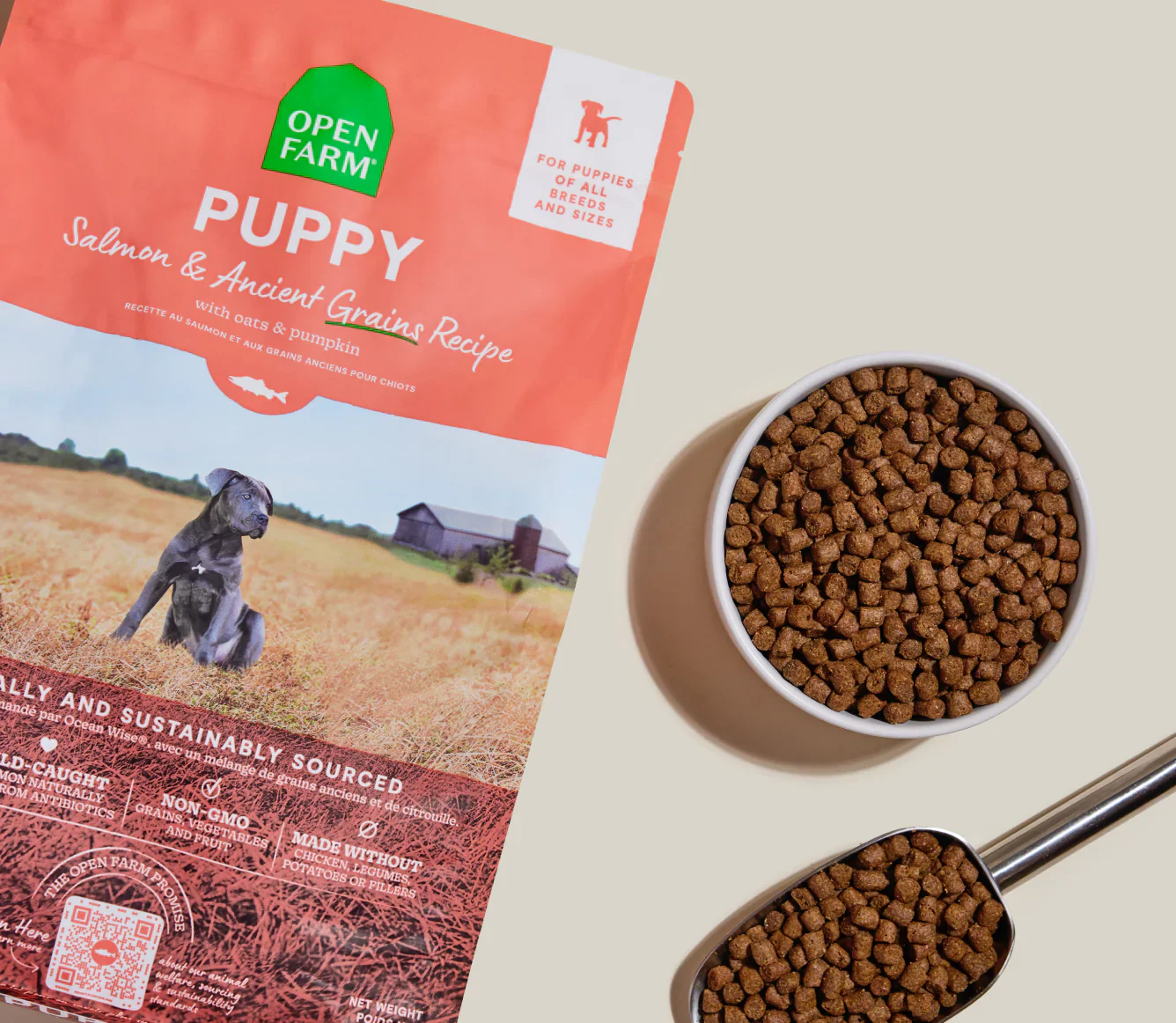 Open Farm Salmon & Ancient Grains Puppy Food 4lb. - Image 2