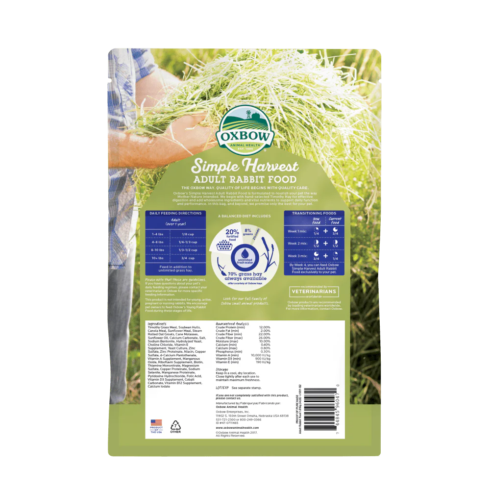 Oxbow Simple Harvest Adult Rabbit Food - Image 2