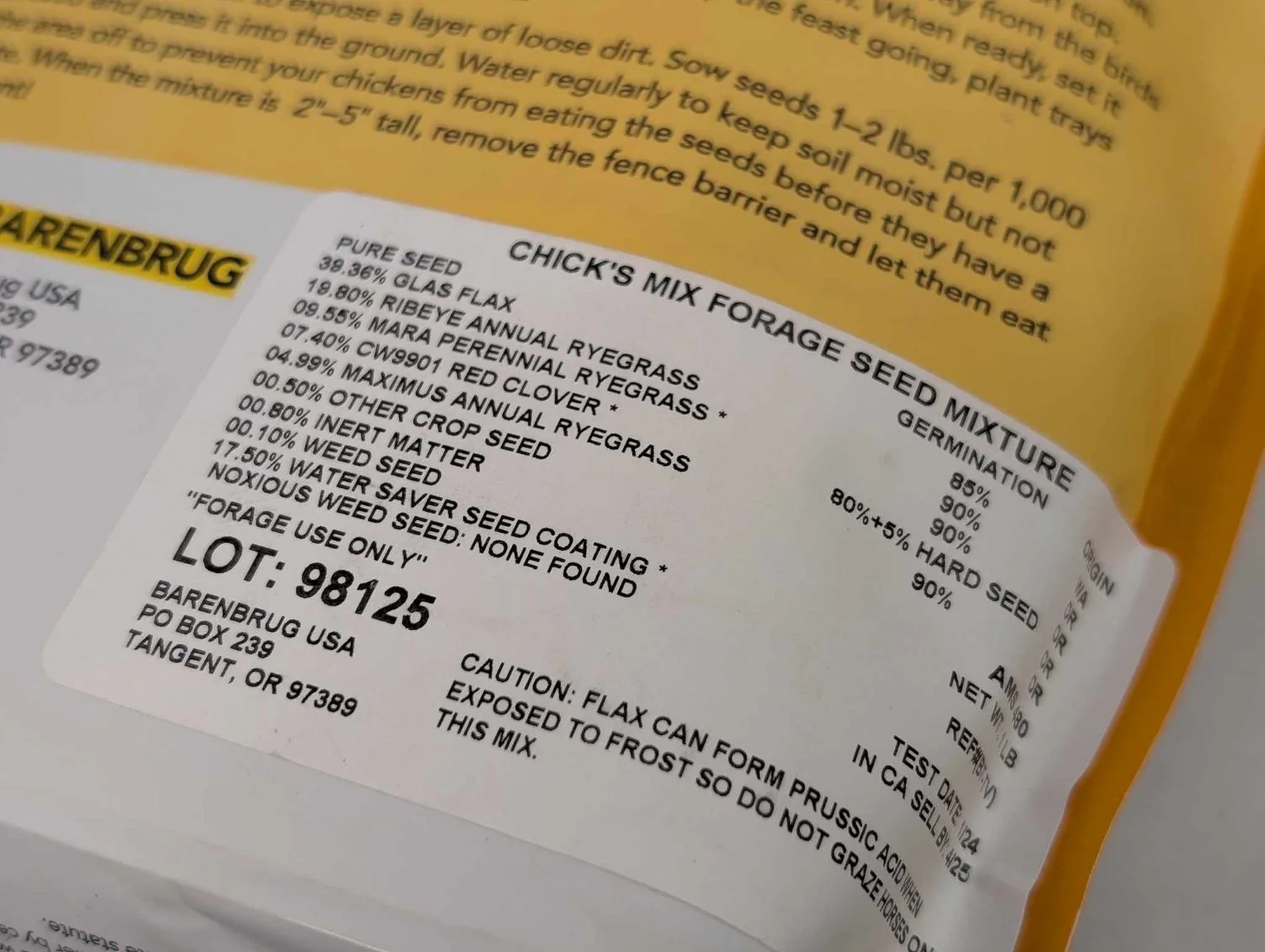 Premium Chick's Mix Forage Seed Mixture - Image 3