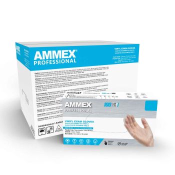 Professional Vinyl Exam Gloves – Powder-Free, Clear LG (100 Count) - Image 2