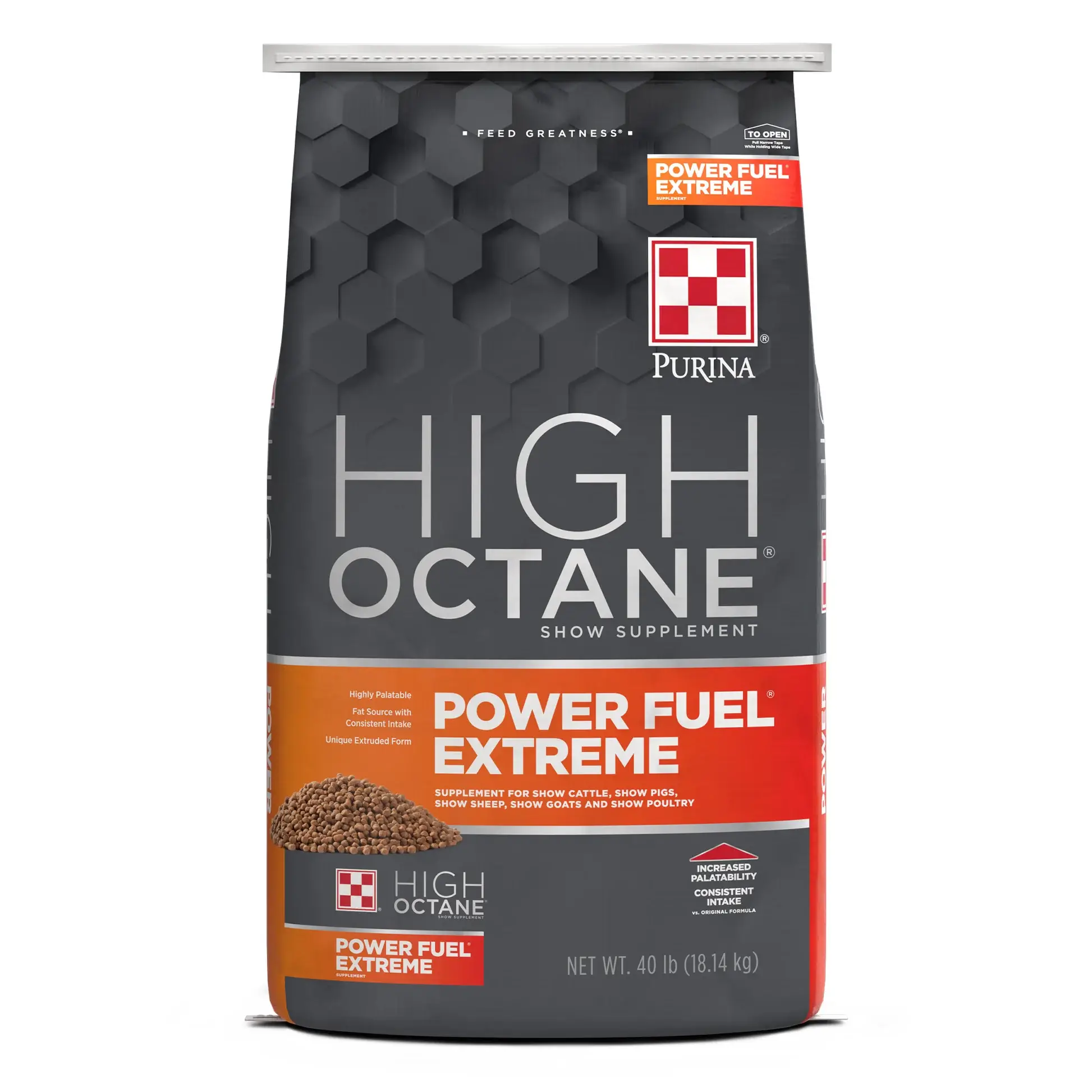 Purina High Octane Power Fuel Show Feed Supplement, 40 lb