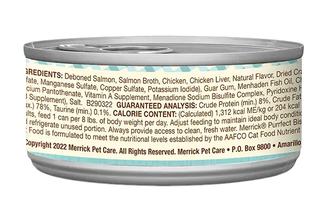 Merrick Purrfect Bistro Grain Free Salmon Pate Canned Cat Food - Image 2