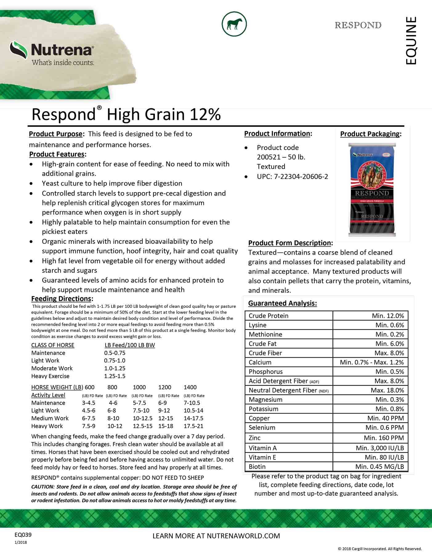 Nutrena Respond High Grain Horse Feed - Image 3