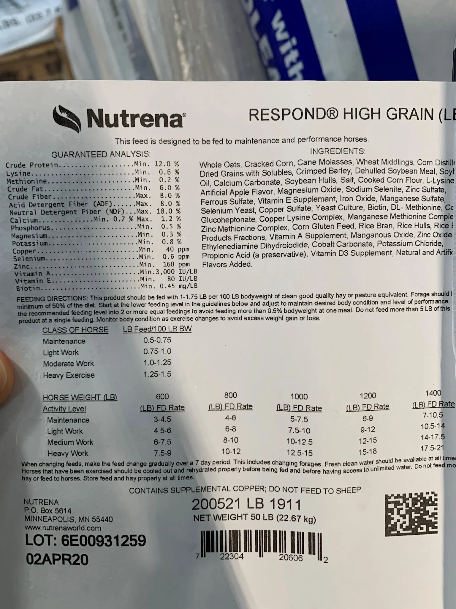 Nutrena Respond High Grain Horse Feed - Image 4