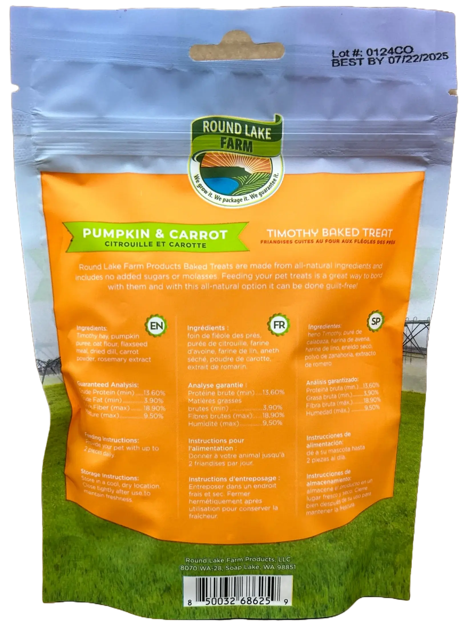 Round Lake Farm Timothy Baked Pumpkin & Carrot Small Pet Treat - Image 2
