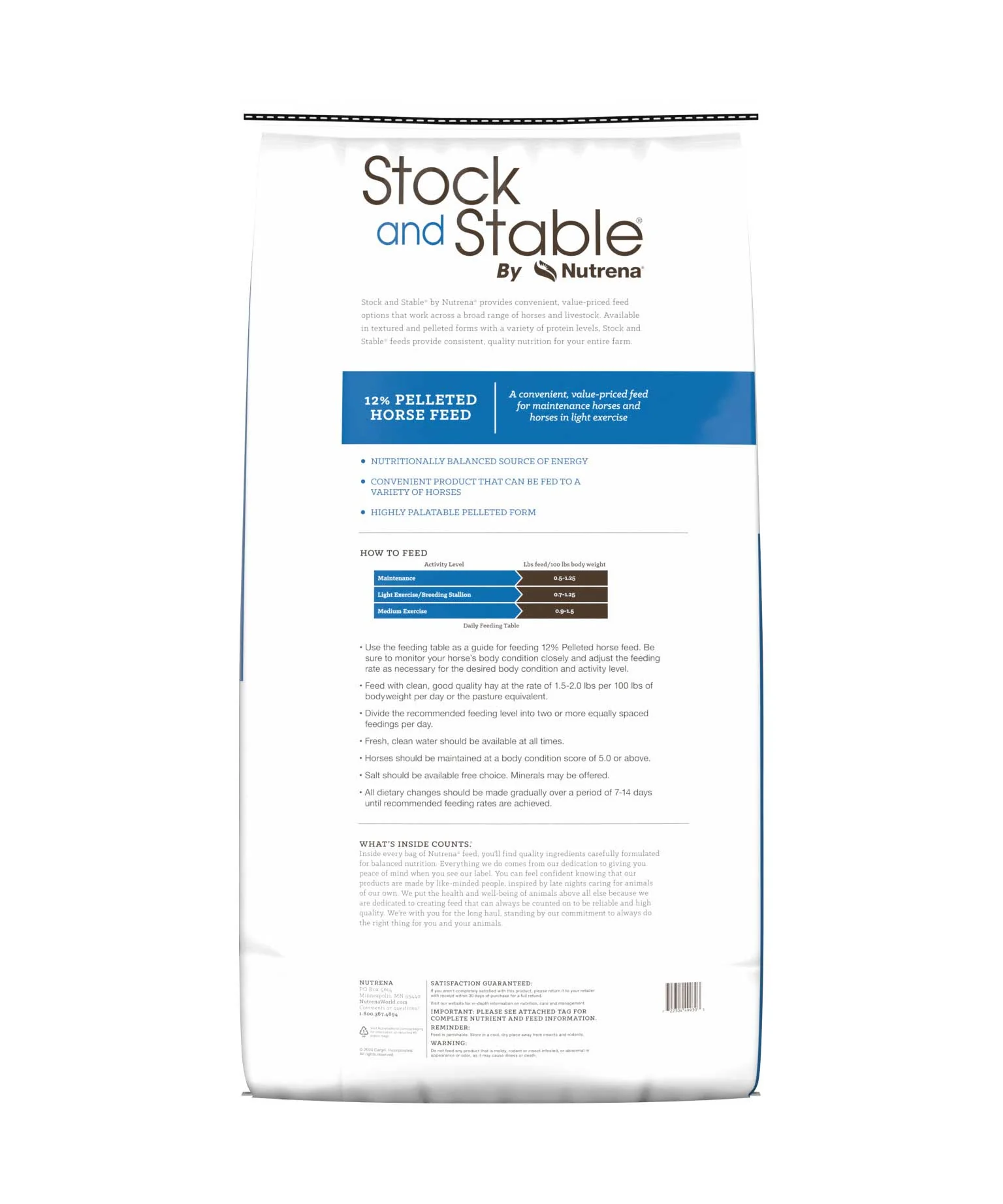 Nutrena Stock and Stable 12% Multi-Species Pelleted Feed, 50 lb - Image 2