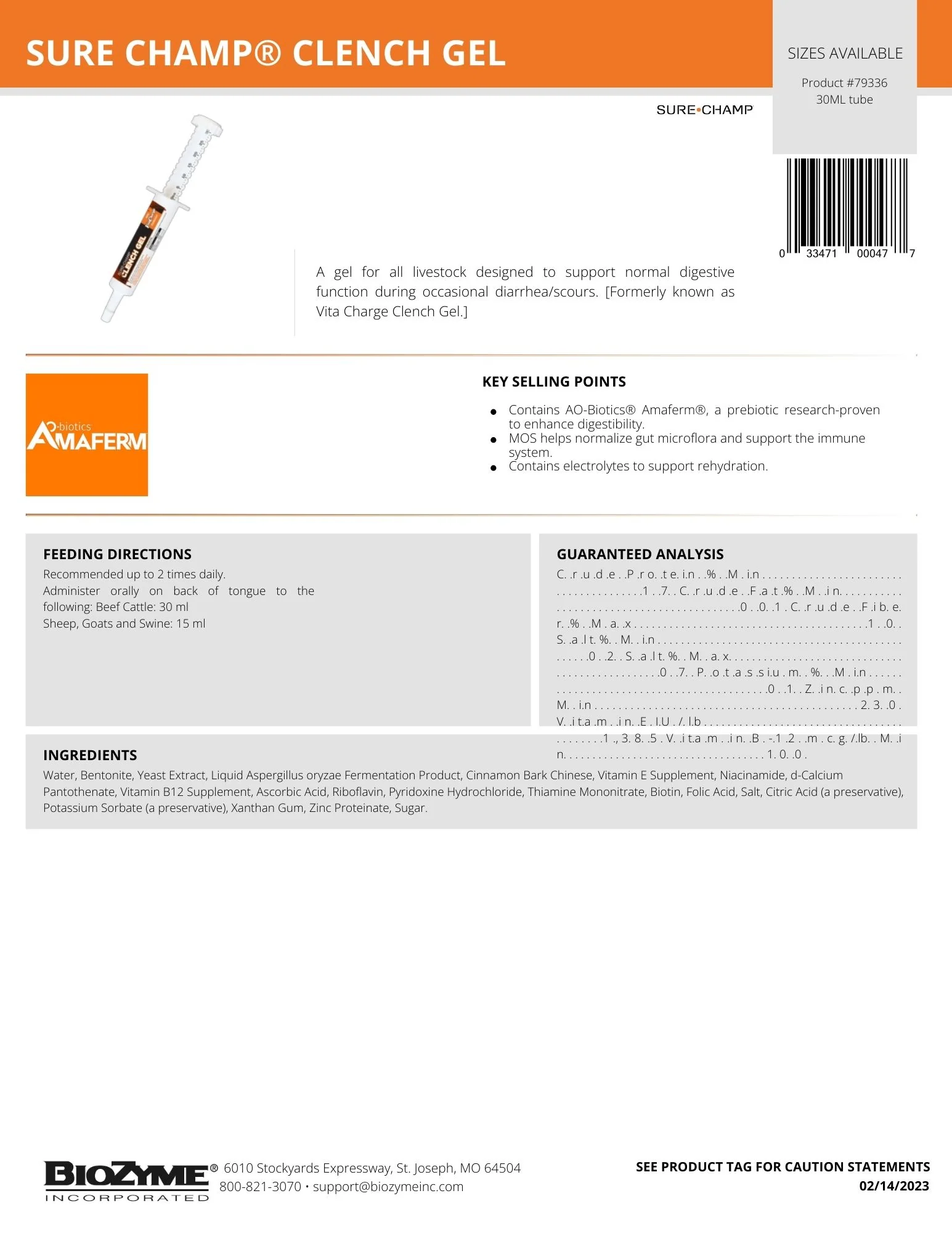 Sure Champ Clench Gel Show Feed Supplement - Image 2