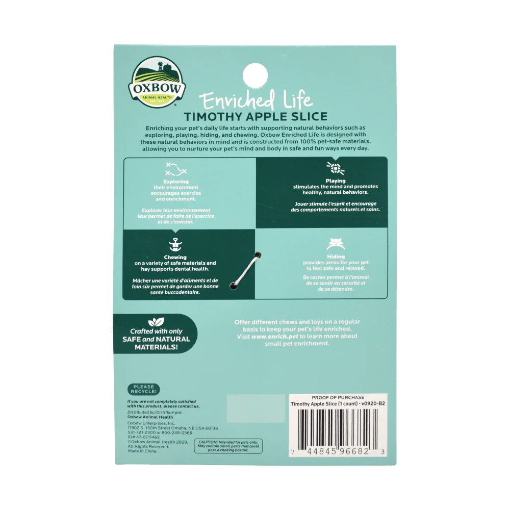 Oxbow Timothy Apple Slic Small Pet Treats - Image 2