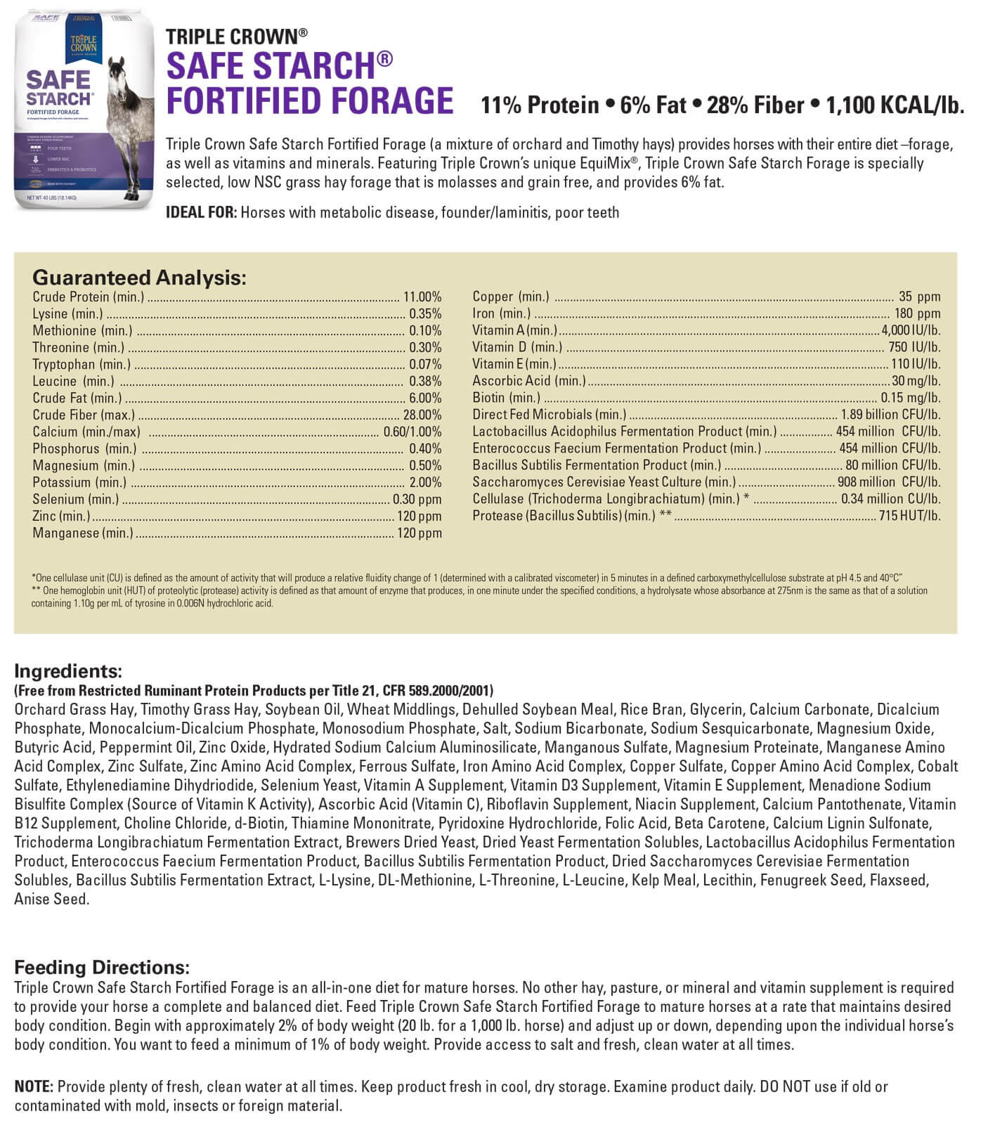 Triple Crown Safe Starch Fortified Forage Horse Forage - Image 3