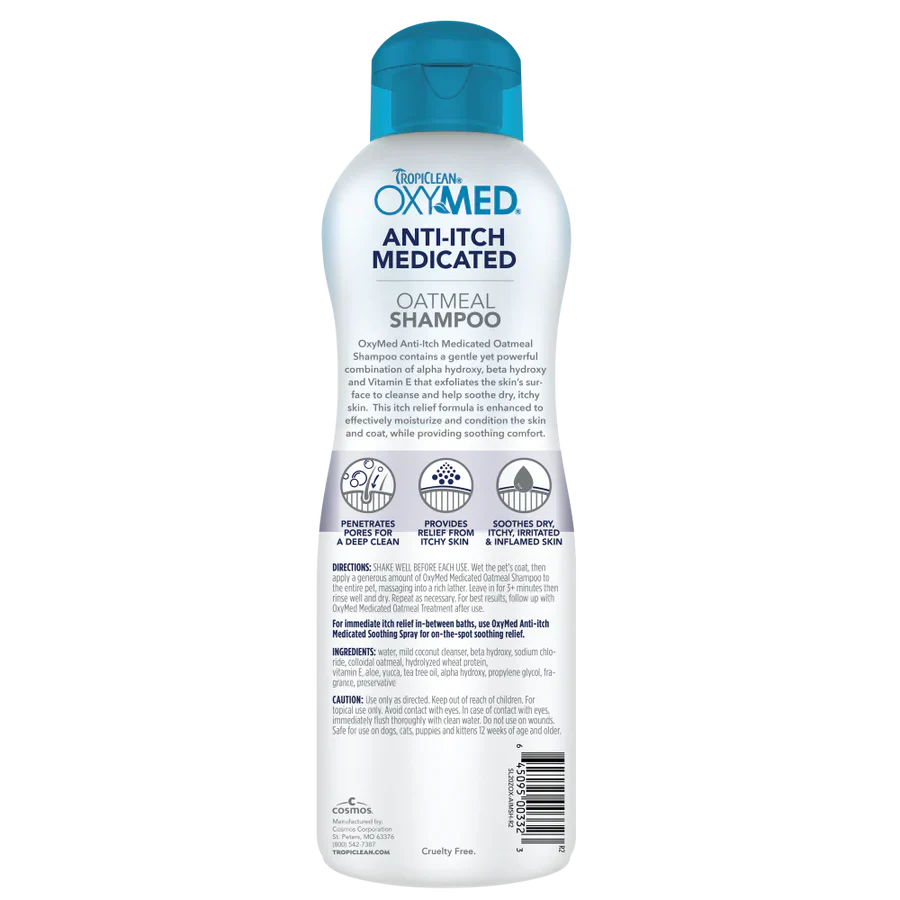 TropiClean OxyMed® Medicated Anti-Itch Shampoo for Dogs & Cats – 20 oz - Image 2