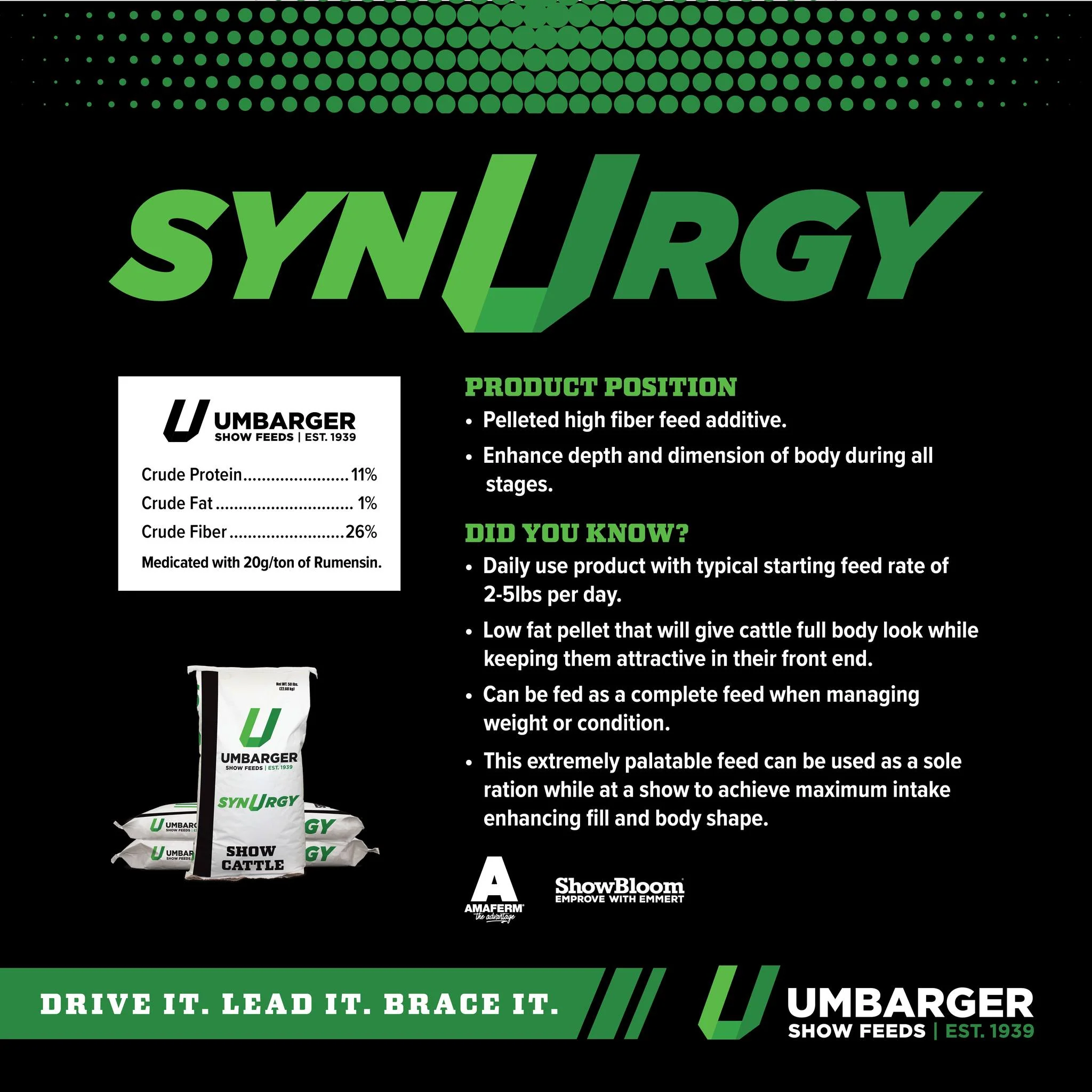 Umbarger Show Feeds SynUrgy Show Cattle Feed, 50 lb - Image 3