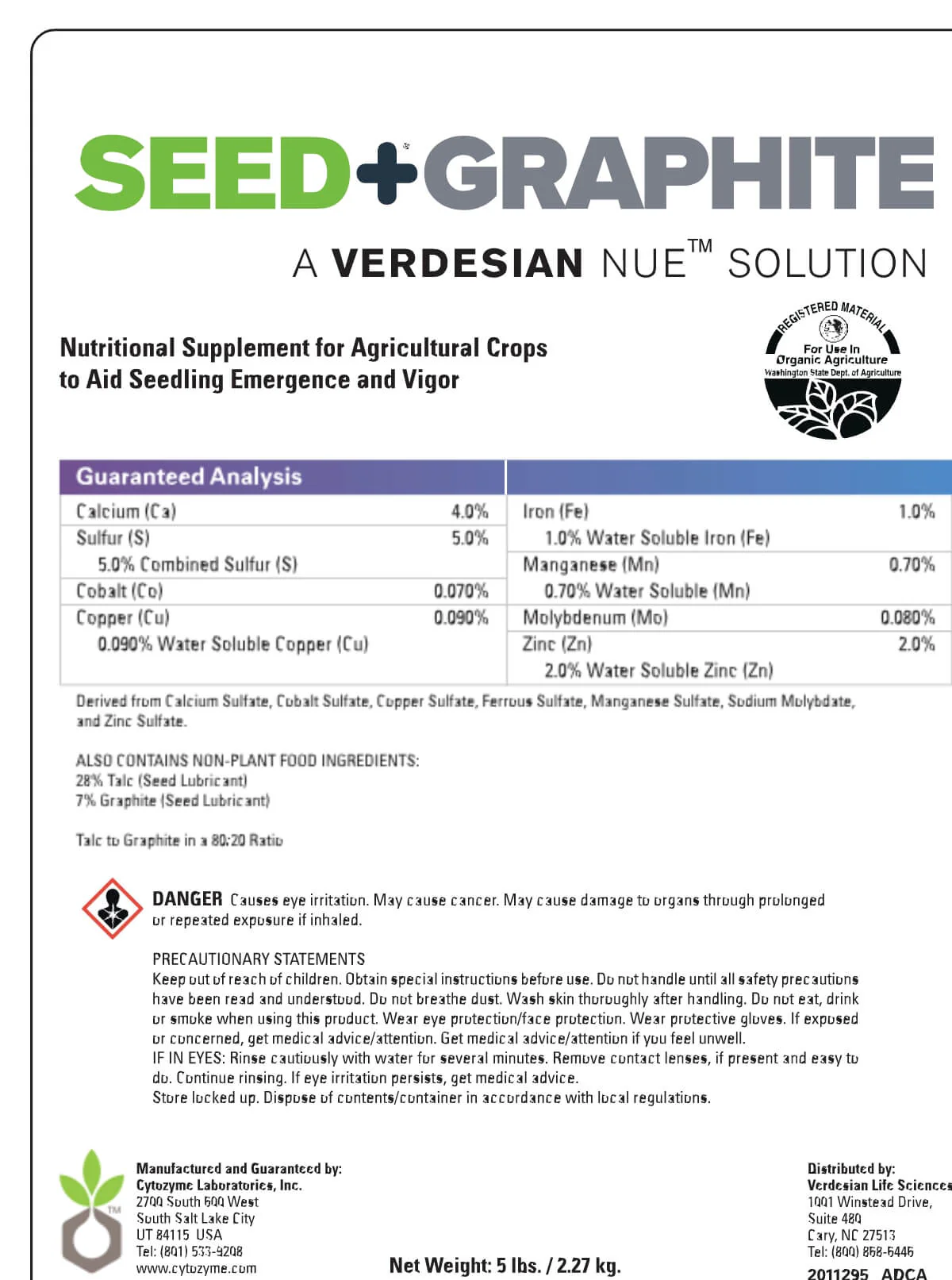 Verdesian Seed Plus Graphite Nutritional Seed Lubricant - Image 6